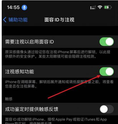 雷山苹果14维修网点分享iPhone14注视感知功能有什么用 